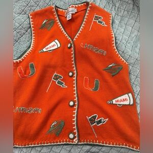 University of Miami Embroidered Knit Vest — Castiles Sport — Small (s)